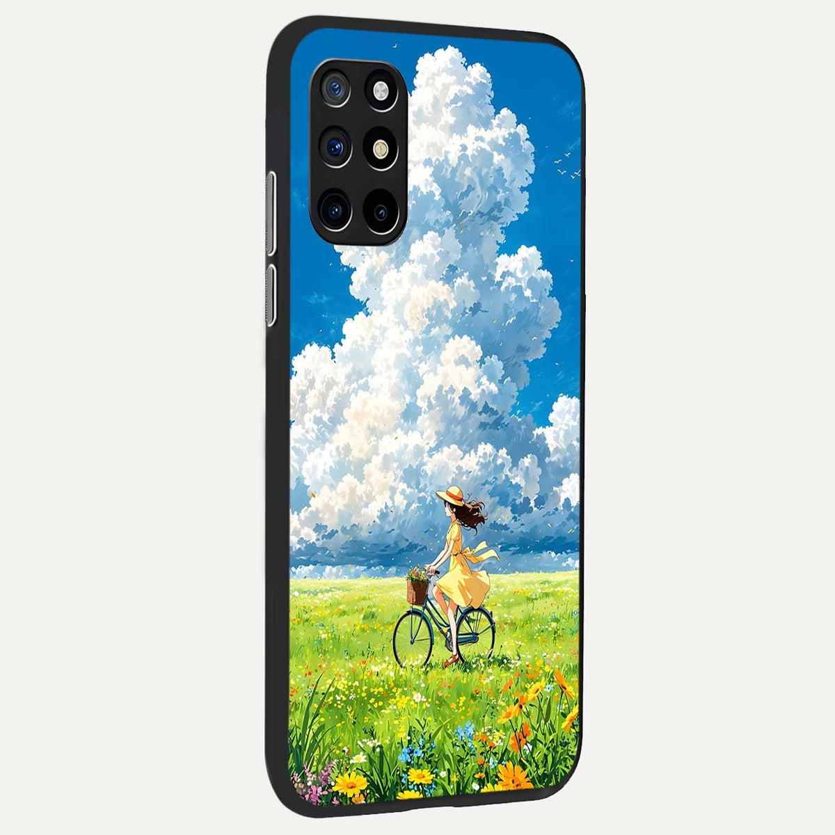  Breezy Meadow Ride back cover For OnePlus 8T slim fit glass case with vibrant aesthetic design