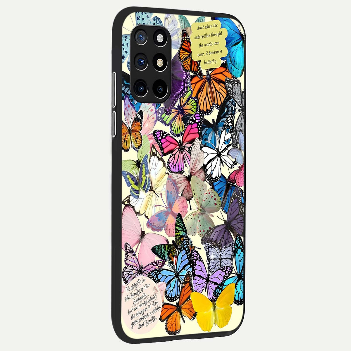  Butterflies Petal Dream back cover For OnePlus 8T slim fit glass case with vibrant aesthetic design