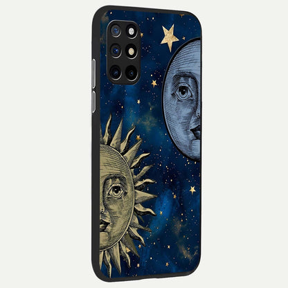  Celestial Moon With Sun back cover For OnePlus 8T slim fit glass case with vibrant aesthetic design