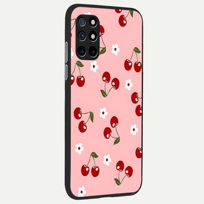  Cherry Love Mood back cover For OnePlus 8T slim fit glass case with vibrant aesthetic design