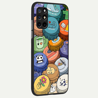  Coins Patterns back cover For OnePlus 8T slim fit glass case with vibrant aesthetic design