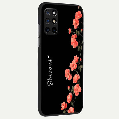  Crimson Bloom Grace Custom Name back cover For OnePlus 8T slim fit glass case with vibrant aesthetic design