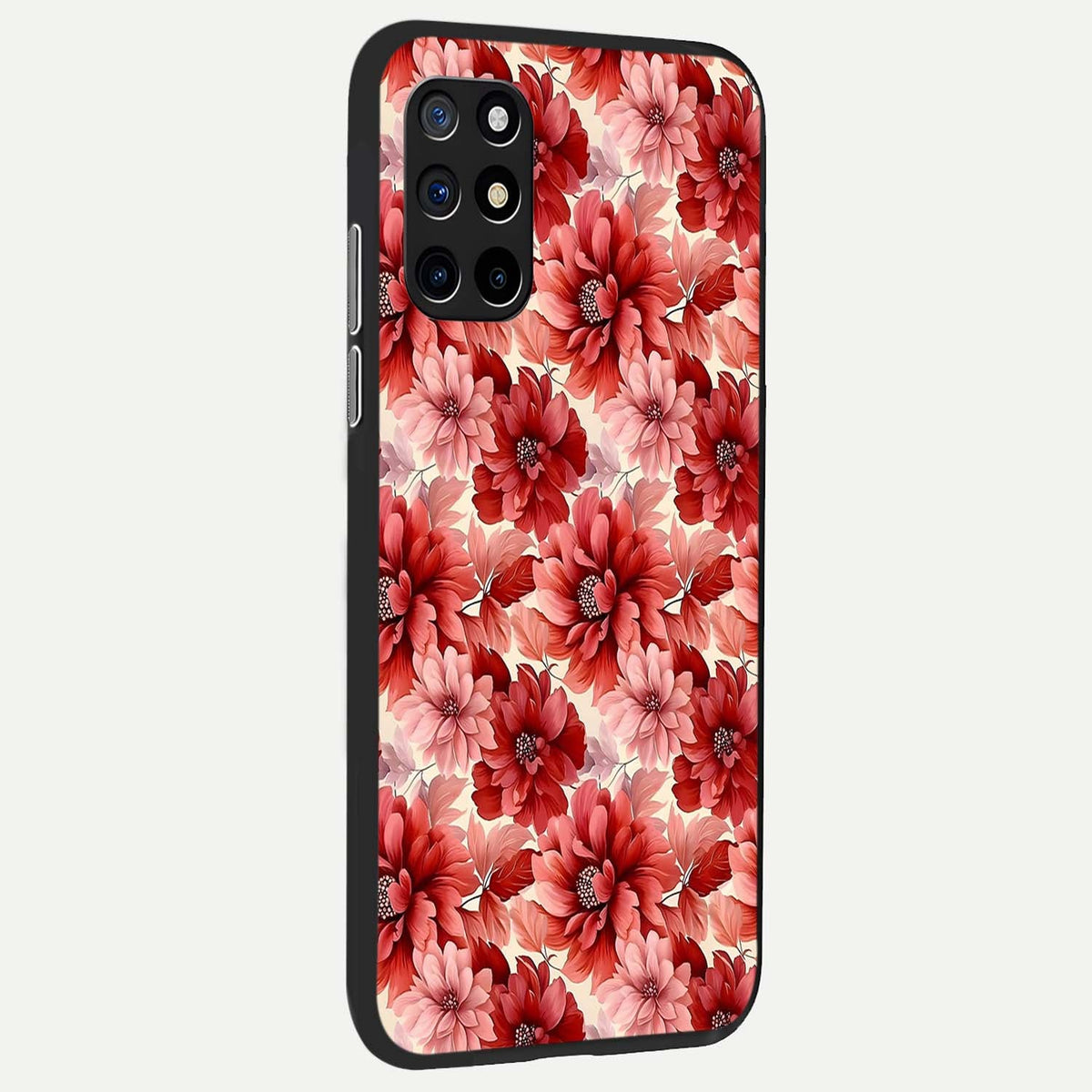  Crimson Love Petals back cover For OnePlus 8T slim fit glass case with vibrant aesthetic design