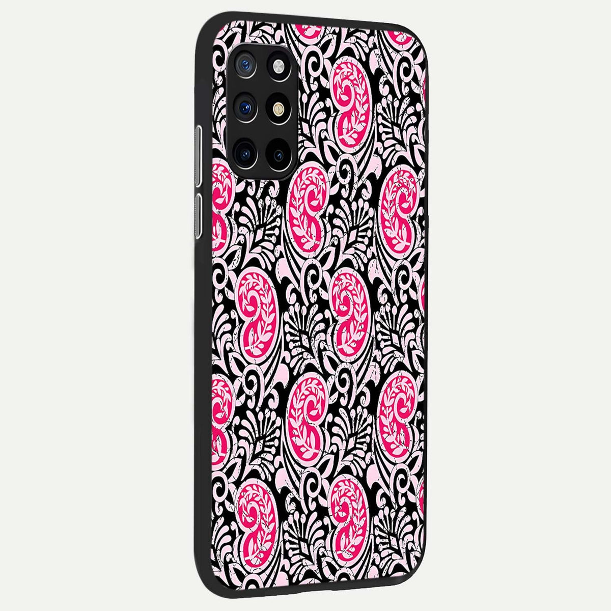  Crimson Paisley Charm back cover For OnePlus 8T slim fit glass case with vibrant aesthetic design