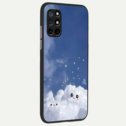  Cute Blossom Cloud back cover For OnePlus 8T slim fit glass case with vibrant aesthetic design
