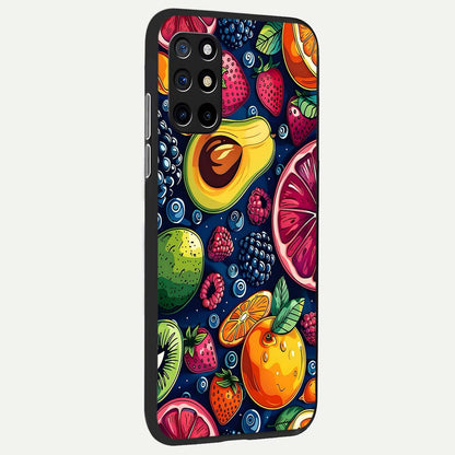 Cute Fruits Art back cover For OnePlus 8T slim fit glass case with vibrant aesthetic design