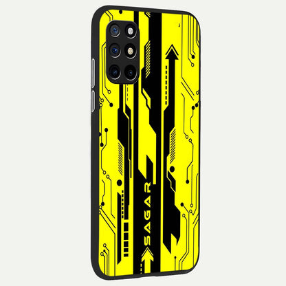  Electric Pulse CYBERPUNK Custom Name back cover For OnePlus 8T slim fit glass case with vibrant aesthetic design