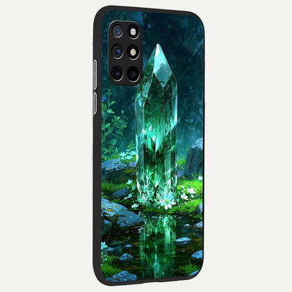  Emerald Light Crystal back cover For OnePlus 8T slim fit glass case with vibrant aesthetic design