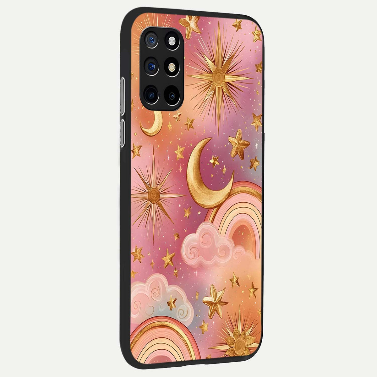  Golden Celestial Dreams back cover For OnePlus 8T slim fit glass case with vibrant aesthetic design