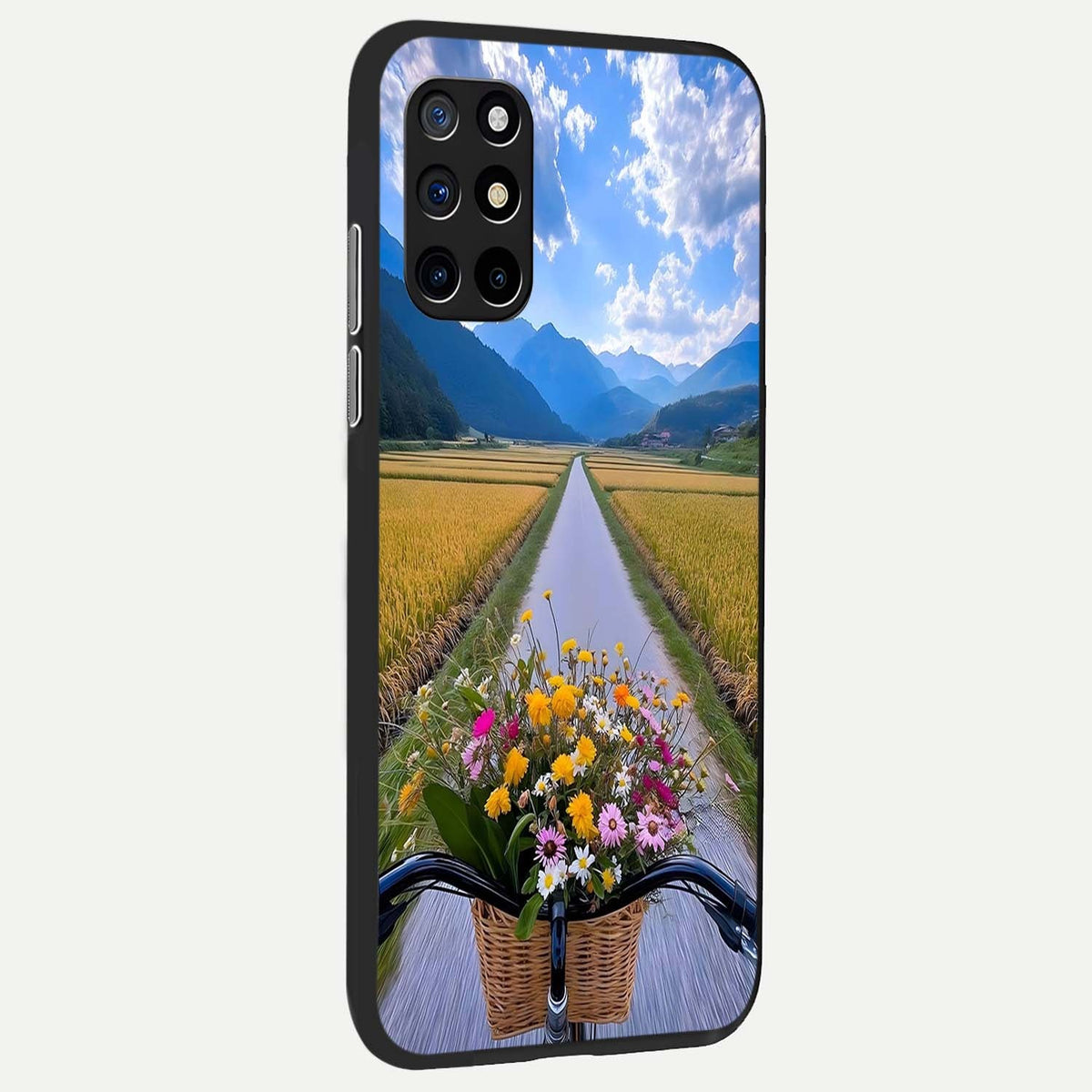  Golden Field Journey back cover For OnePlus 8T slim fit glass case with vibrant aesthetic design