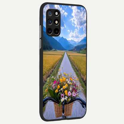  Golden Field Journey back cover For OnePlus 8T slim fit glass case with vibrant aesthetic design