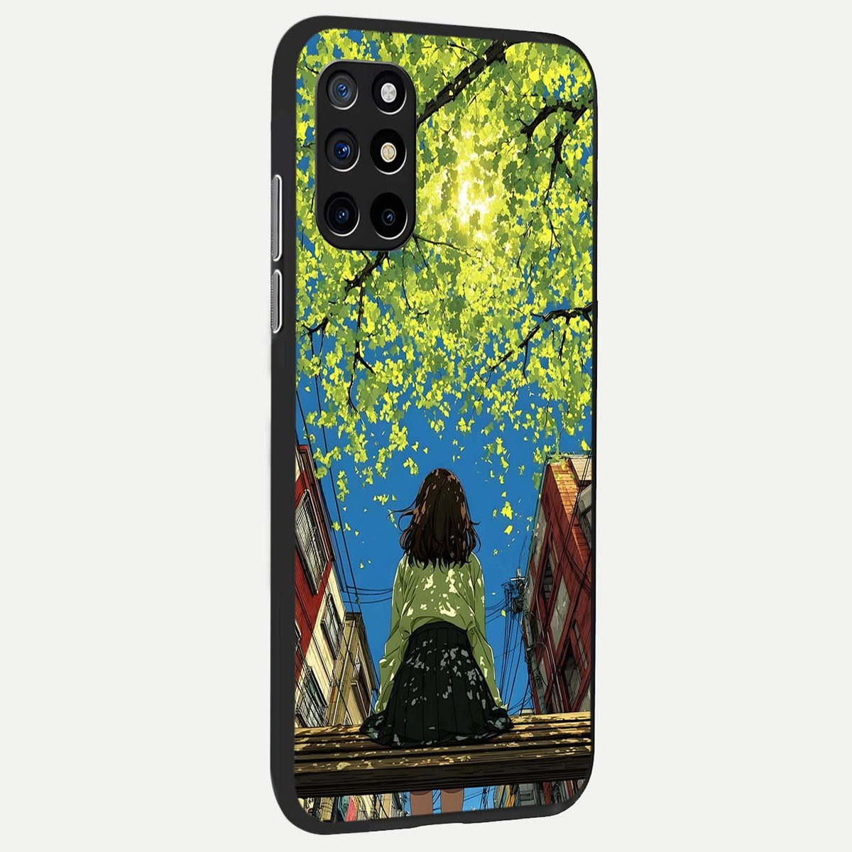  Golden Leaves Glow back cover For OnePlus 8T slim fit glass case with vibrant aesthetic design