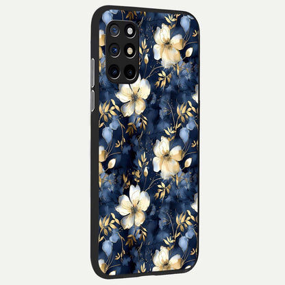  Golden Midnight Bloom back cover For OnePlus 8T slim fit glass case with vibrant aesthetic design