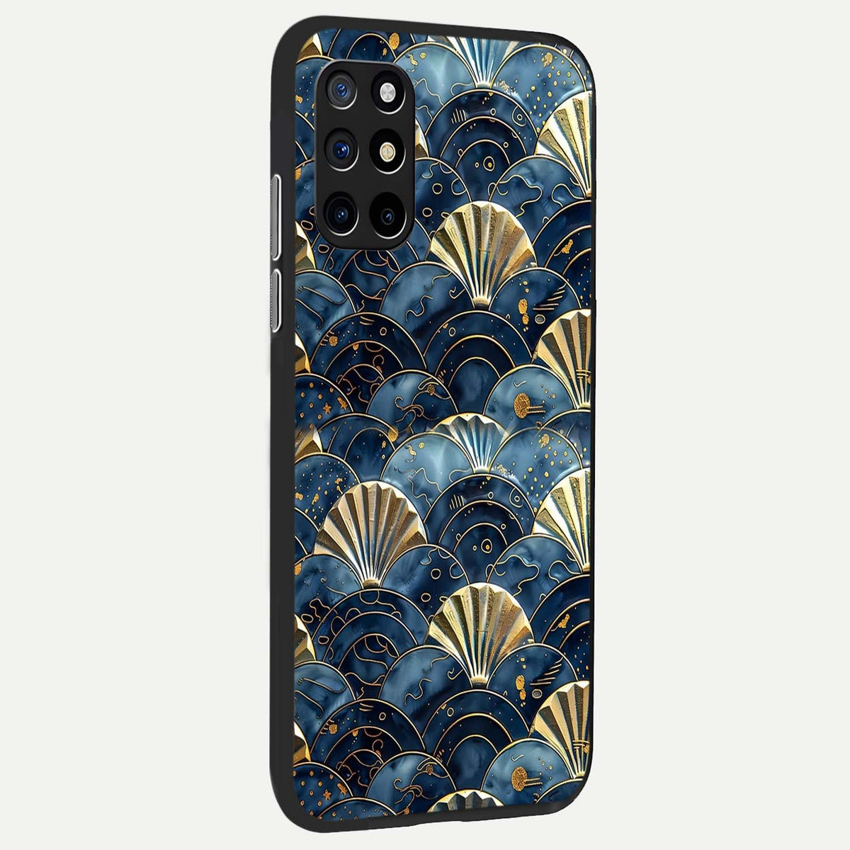  Golden Wave Luxe back cover For OnePlus 8T slim fit glass case with vibrant aesthetic design