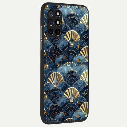 Golden Wave Luxe back cover For OnePlus 8T slim fit glass case with vibrant aesthetic design