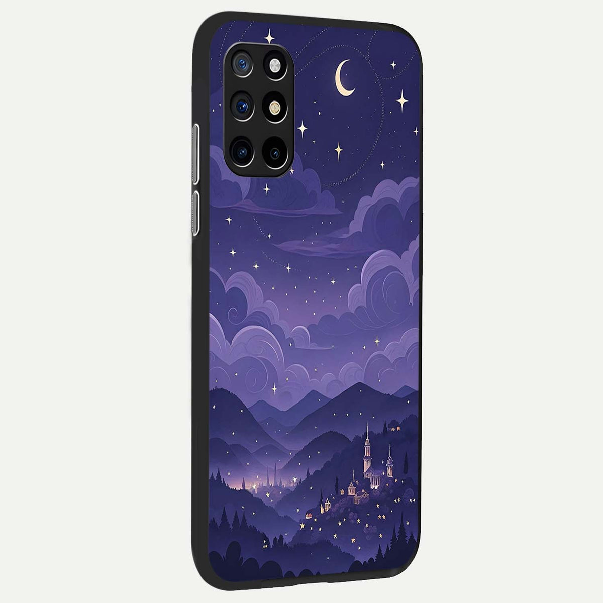  Minimal Night View back cover For OnePlus 8T slim fit glass case with vibrant aesthetic design