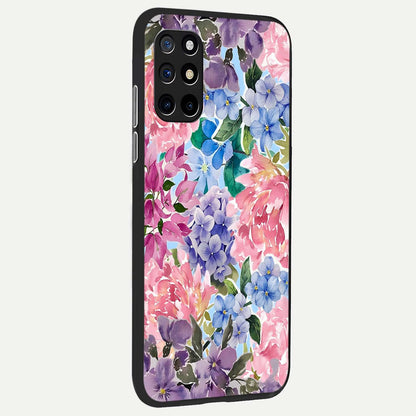  Pastel Floral Mix back cover For OnePlus 8T slim fit glass case with vibrant aesthetic design