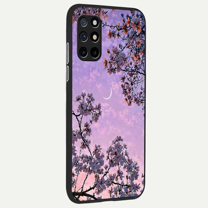  Purple Serenity Moon back cover For OnePlus 8T slim fit glass case with vibrant aesthetic design
