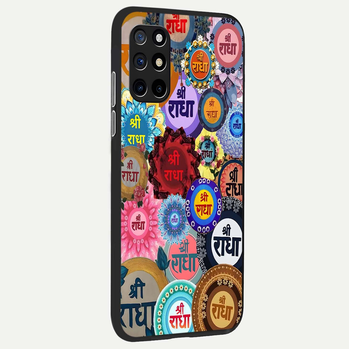  Radha Divine Bloom back cover For OnePlus 8T slim fit glass case with vibrant aesthetic design