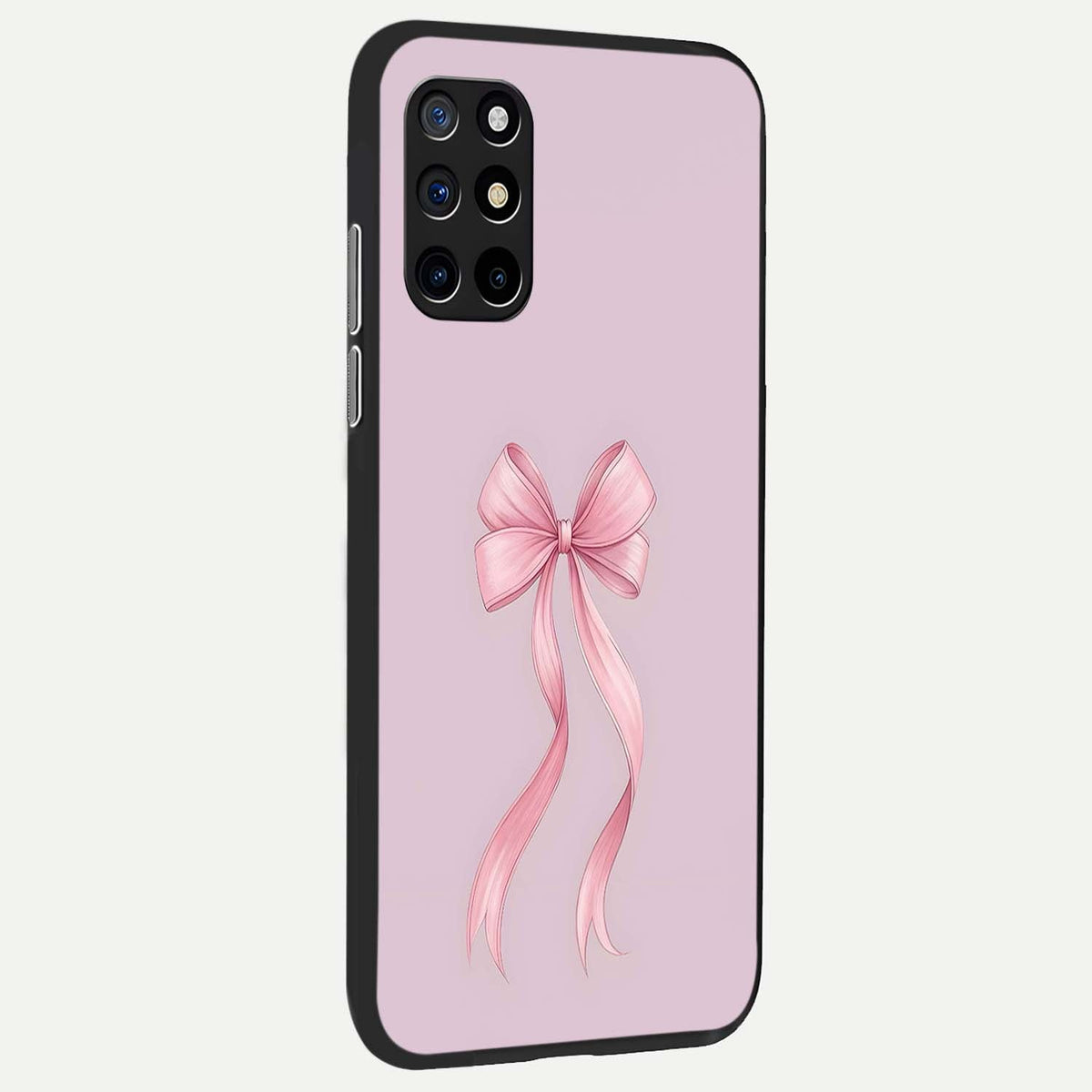  Soft Blush Bow back cover For OnePlus 8T slim fit glass case with vibrant aesthetic design