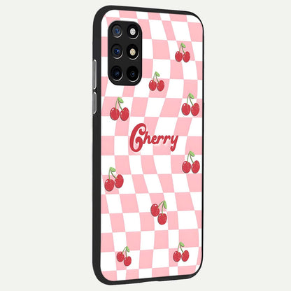  Sweet Cherry Vibes back cover For OnePlus 8T slim fit glass case with vibrant aesthetic design