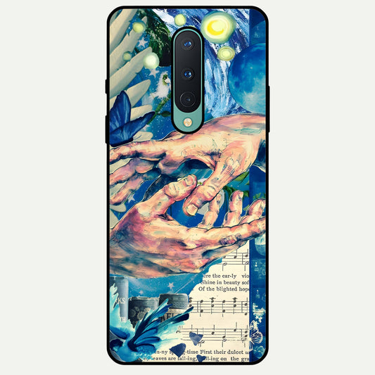 Aesthetic Divider Glass Case For OnePlus 8 back cover – full design glossy printed glass finish