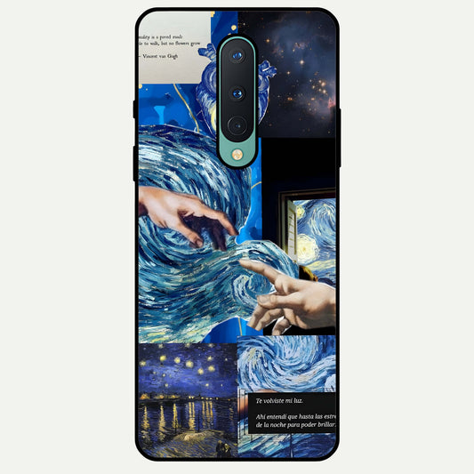  Aesthetic Vando Hands Glass Case For OnePlus 8 back cover – full design glossy printed glass finish