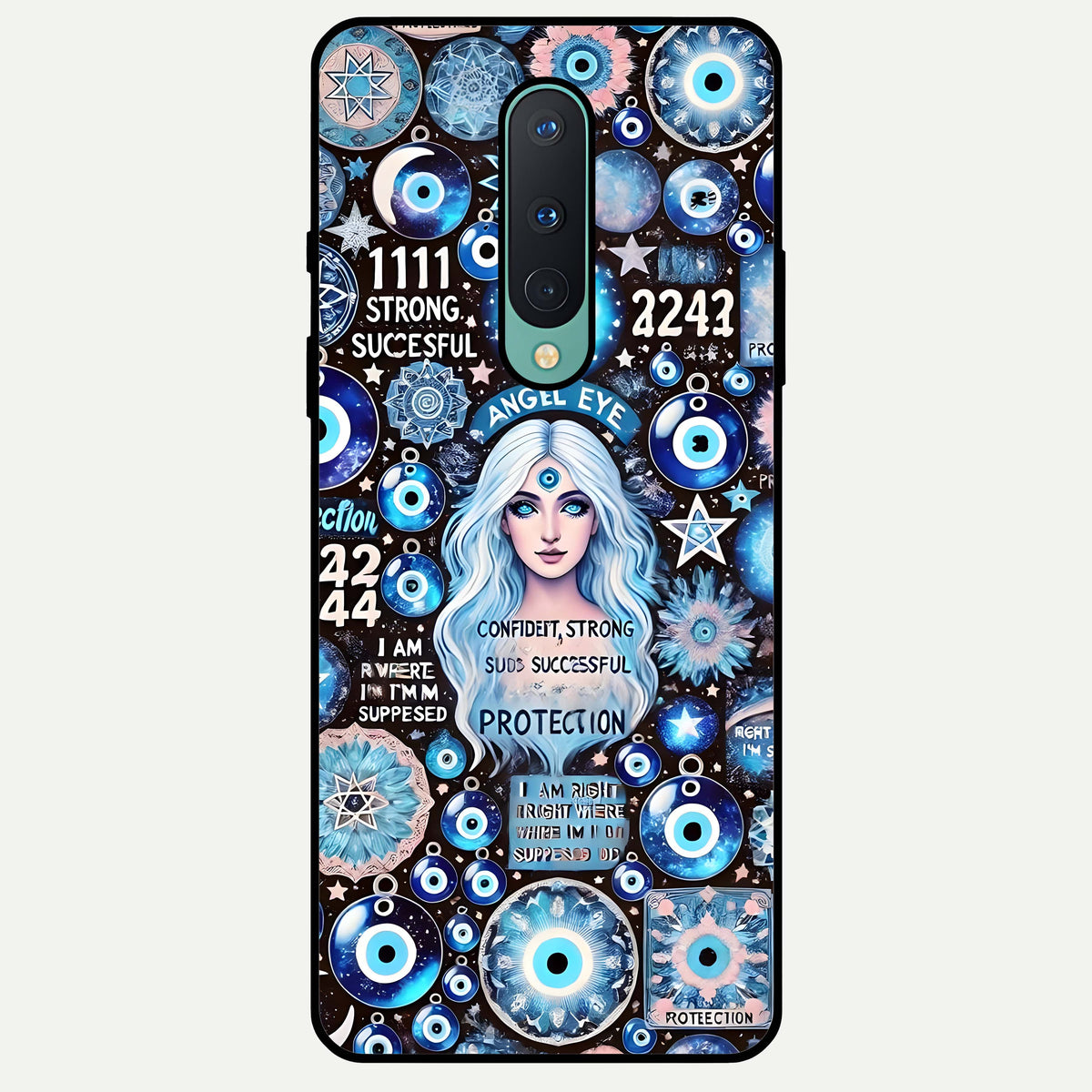 Angel Aura Shield Glass Case For OnePlus 8 back cover – full design glossy printed glass finish