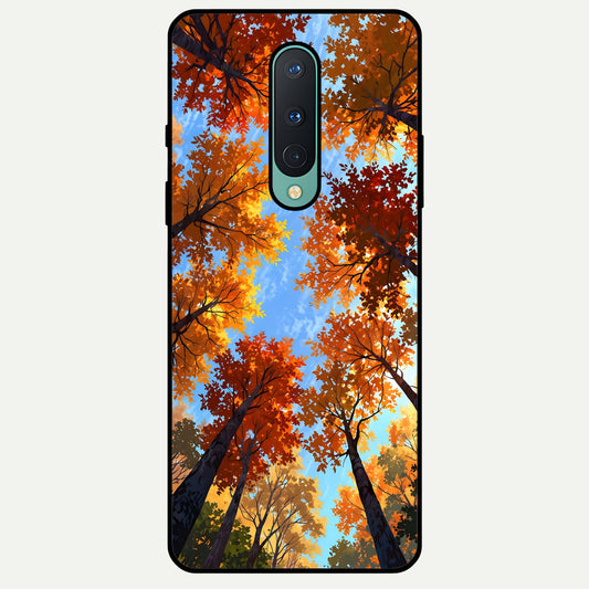  Autumn Sky Rise Glass Case For OnePlus 8 back cover – full design glossy printed glass finish