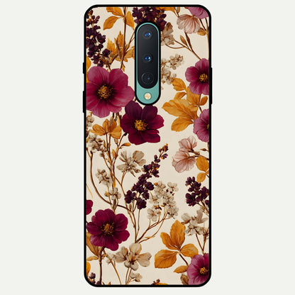  Autumn Wine Bloom Glass Case For OnePlus 8 back cover – full design glossy printed glass finish