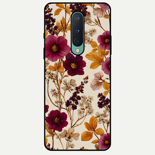  Autumn Wine Bloom Glass Case For OnePlus 8 back cover – full design glossy printed glass finish
