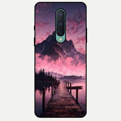  Beautiful Mountain View Glass Case For OnePlus 8 back cover – full design glossy printed glass finish