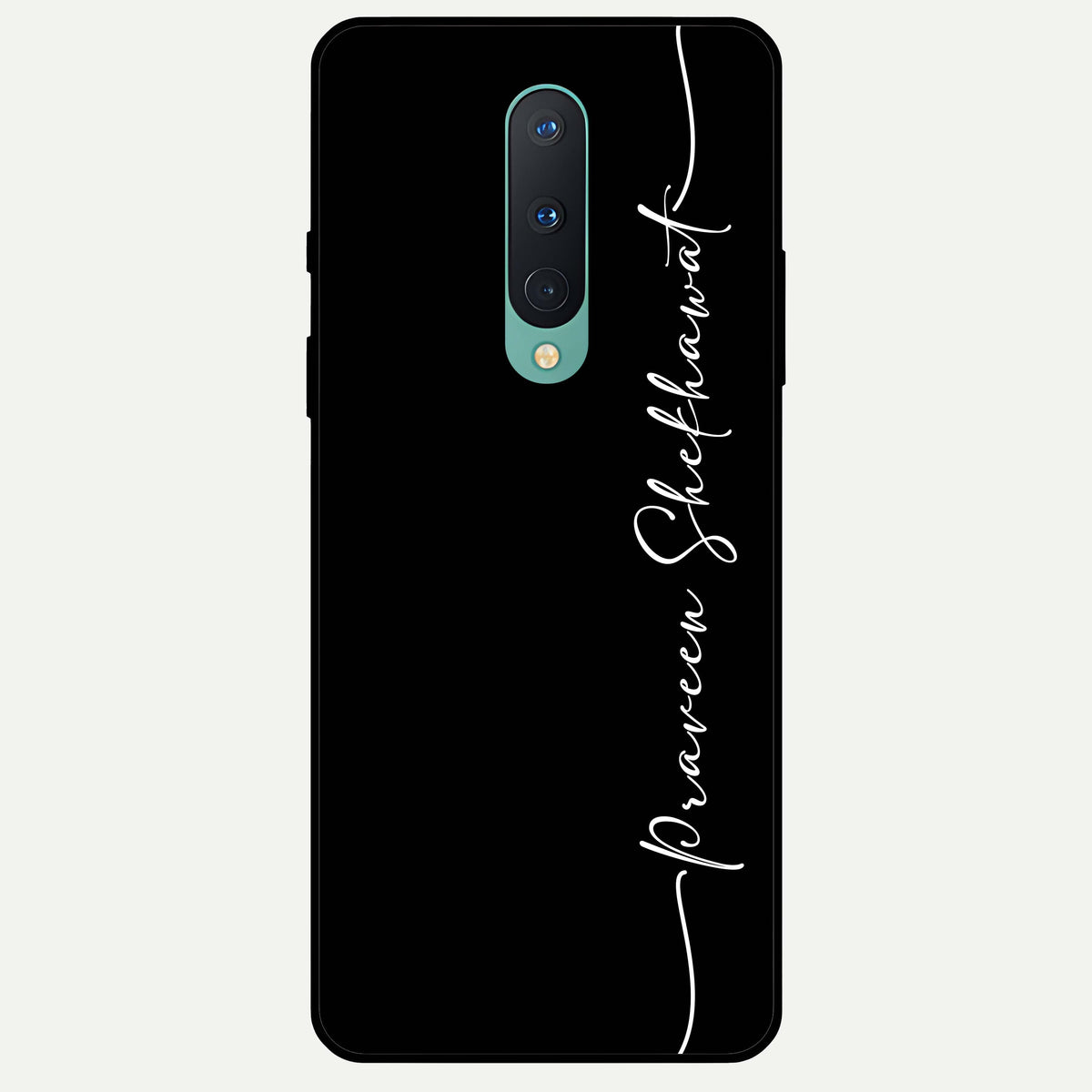  Black Tune Custom Name Glass Case For OnePlus 8 back cover – full design glossy printed glass finish