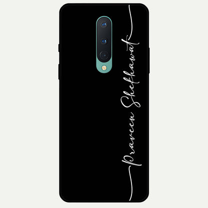  Black Tune Custom Name Glass Case For OnePlus 8 back cover – full design glossy printed glass finish