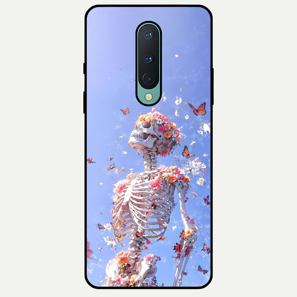  Bloom Beyond Bones Glass Case For OnePlus 8 back cover – full design glossy printed glass finish