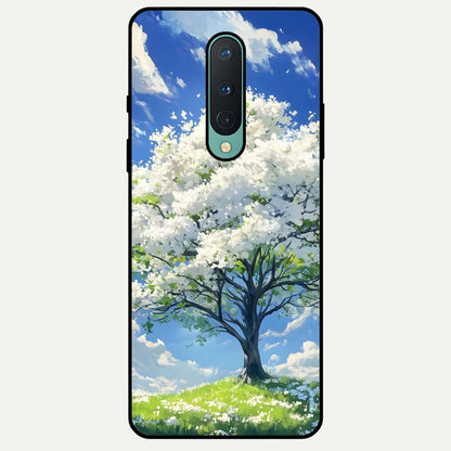  Blossom Sky Serenity Glass Case For OnePlus 8 back cover – full design glossy printed glass finish