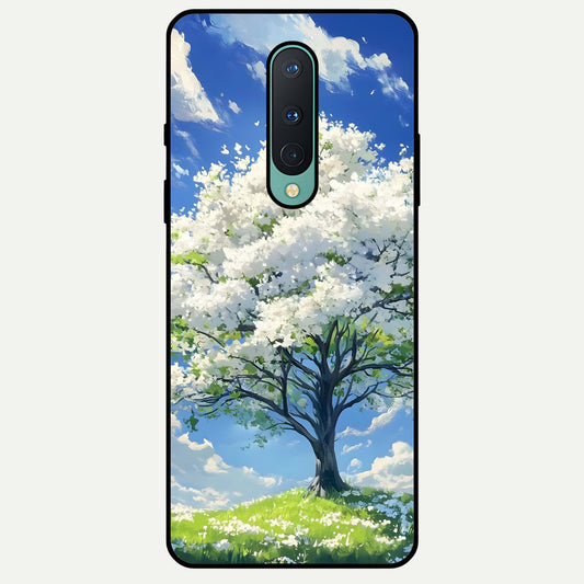  Blossom Sky Serenity Glass Case For OnePlus 8 back cover – full design glossy printed glass finish
