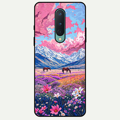  Blossom Valley Dream Glass Case For OnePlus 8 back cover – full design glossy printed glass finish