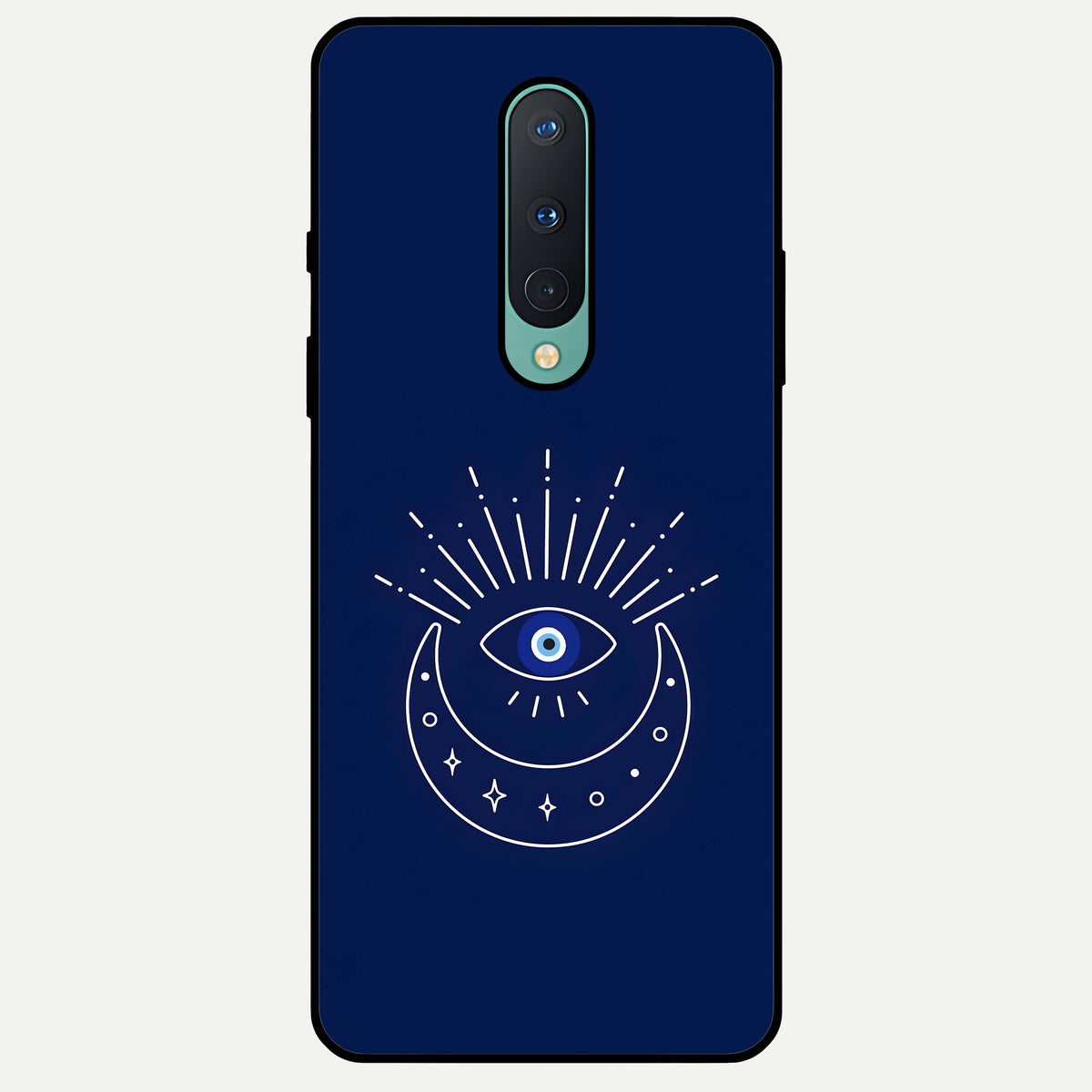  Blue Evil Eye Glass Case For OnePlus 8 back cover – full design glossy printed glass finish