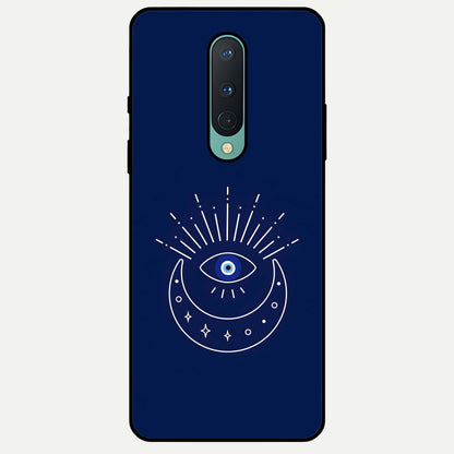 Blue Evil Eye Glass Case For OnePlus 8 back cover – full design glossy printed glass finish