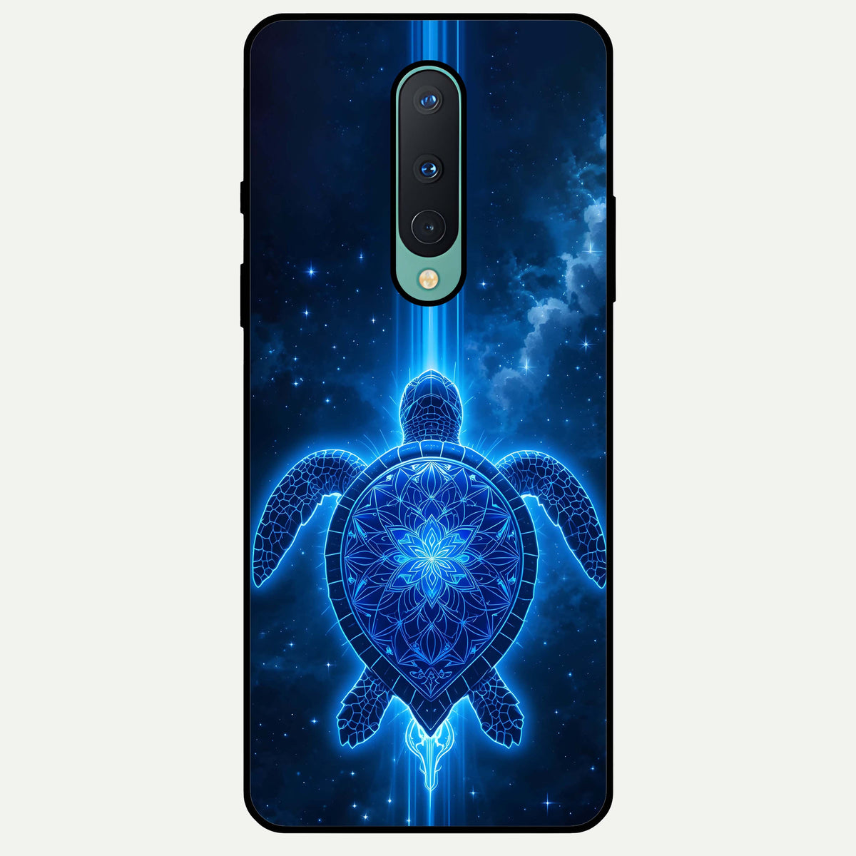  Blue Galaxy Turtle Glass Case For OnePlus 8 back cover – full design glossy printed glass finish