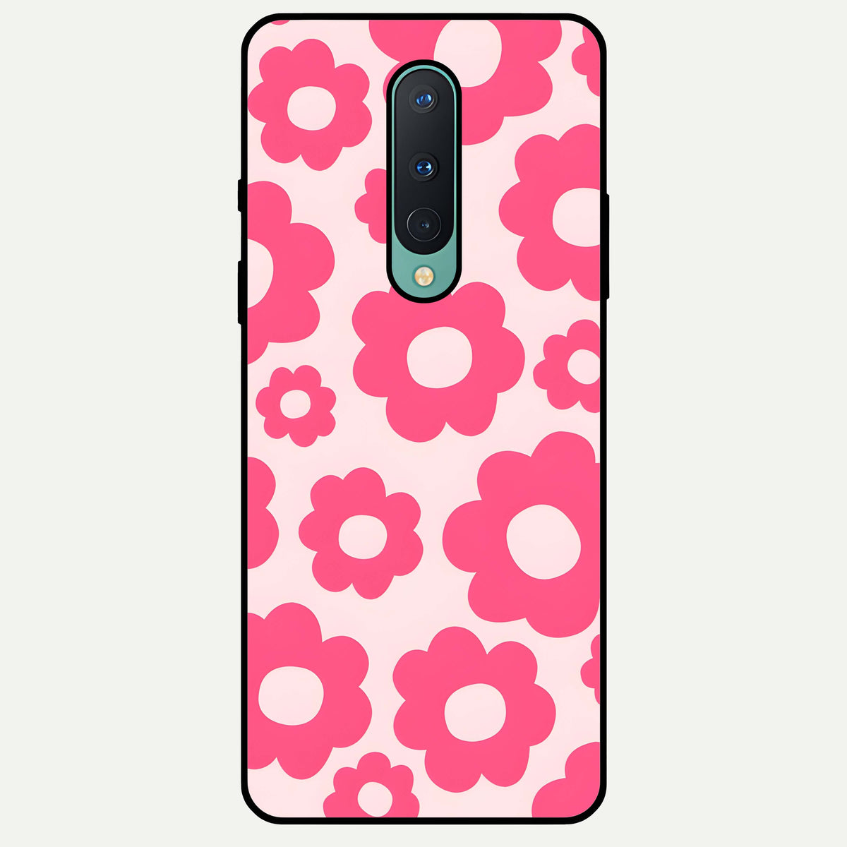  Blush Flower Pop Glass Case For OnePlus 8 back cover – full design glossy printed glass finish