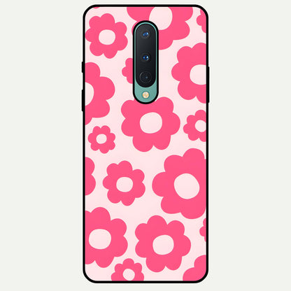  Blush Flower Pop Glass Case For OnePlus 8 back cover – full design glossy printed glass finish