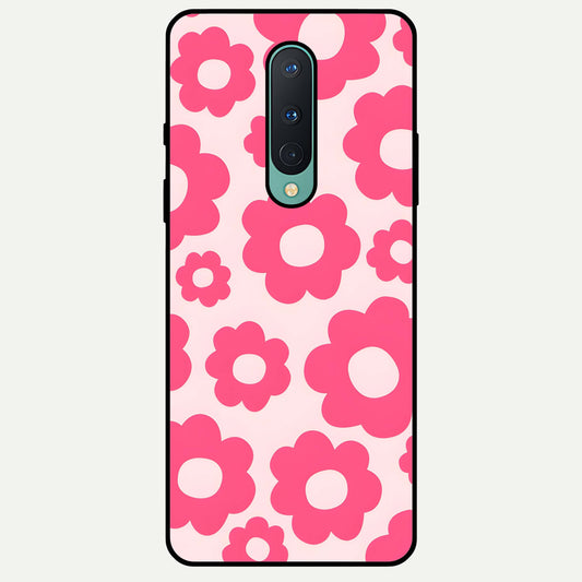  Blush Flower Pop Glass Case For OnePlus 8 back cover – full design glossy printed glass finish