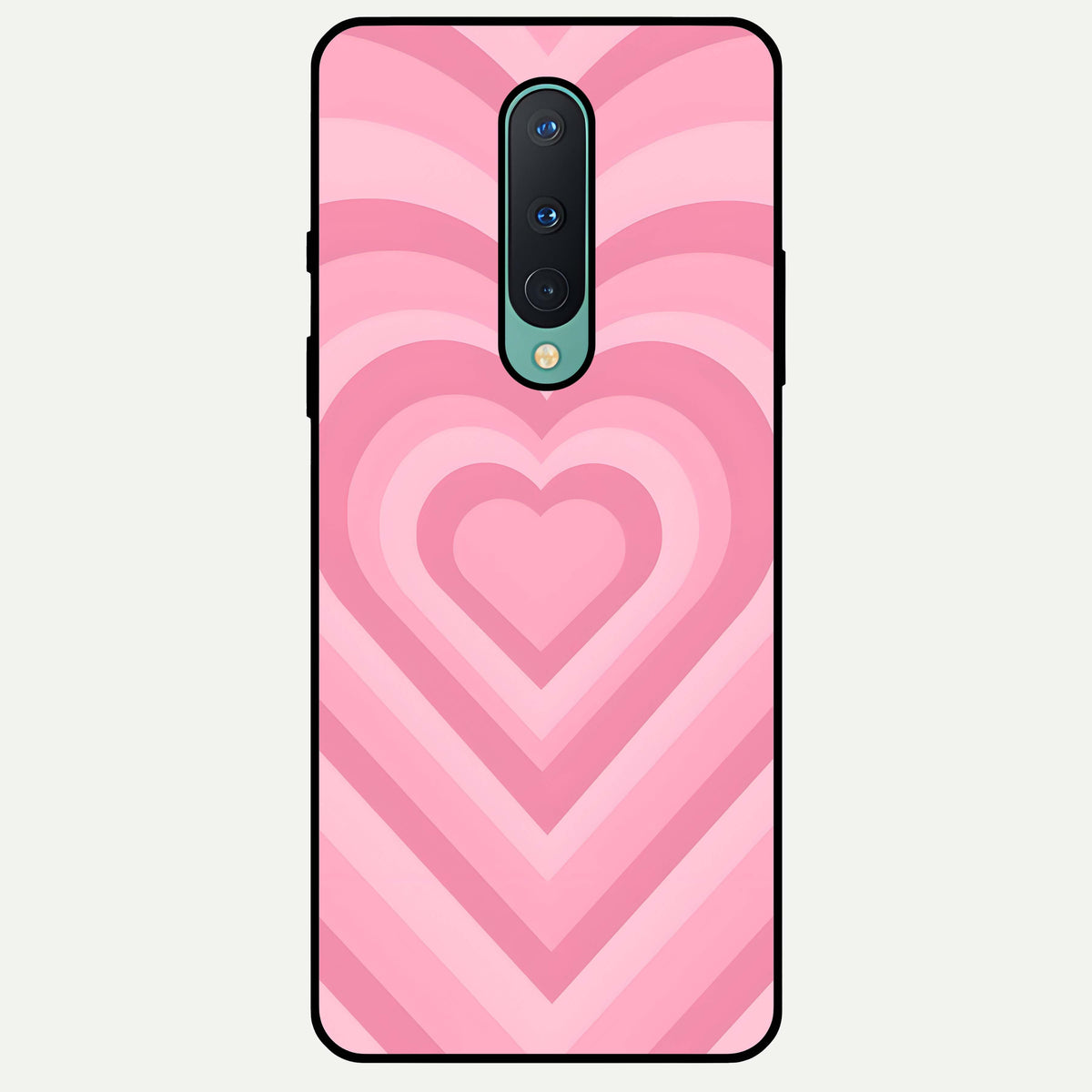  Blush Heart Waves Glass Case For OnePlus 8 back cover – full design glossy printed glass finish