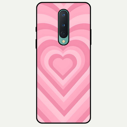 Blush Heart Waves Glass Case For OnePlus 8 back cover – full design glossy printed glass finish