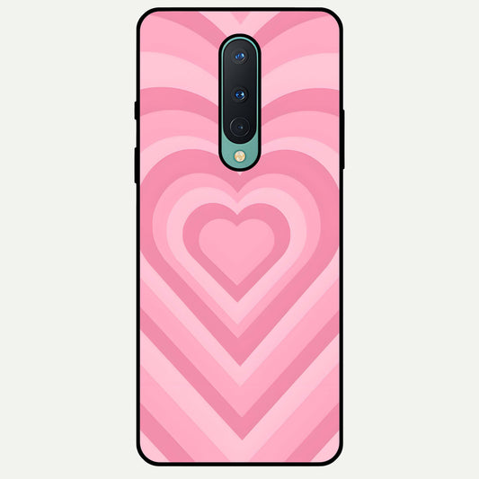  Blush Heart Waves Glass Case For OnePlus 8 back cover – full design glossy printed glass finish