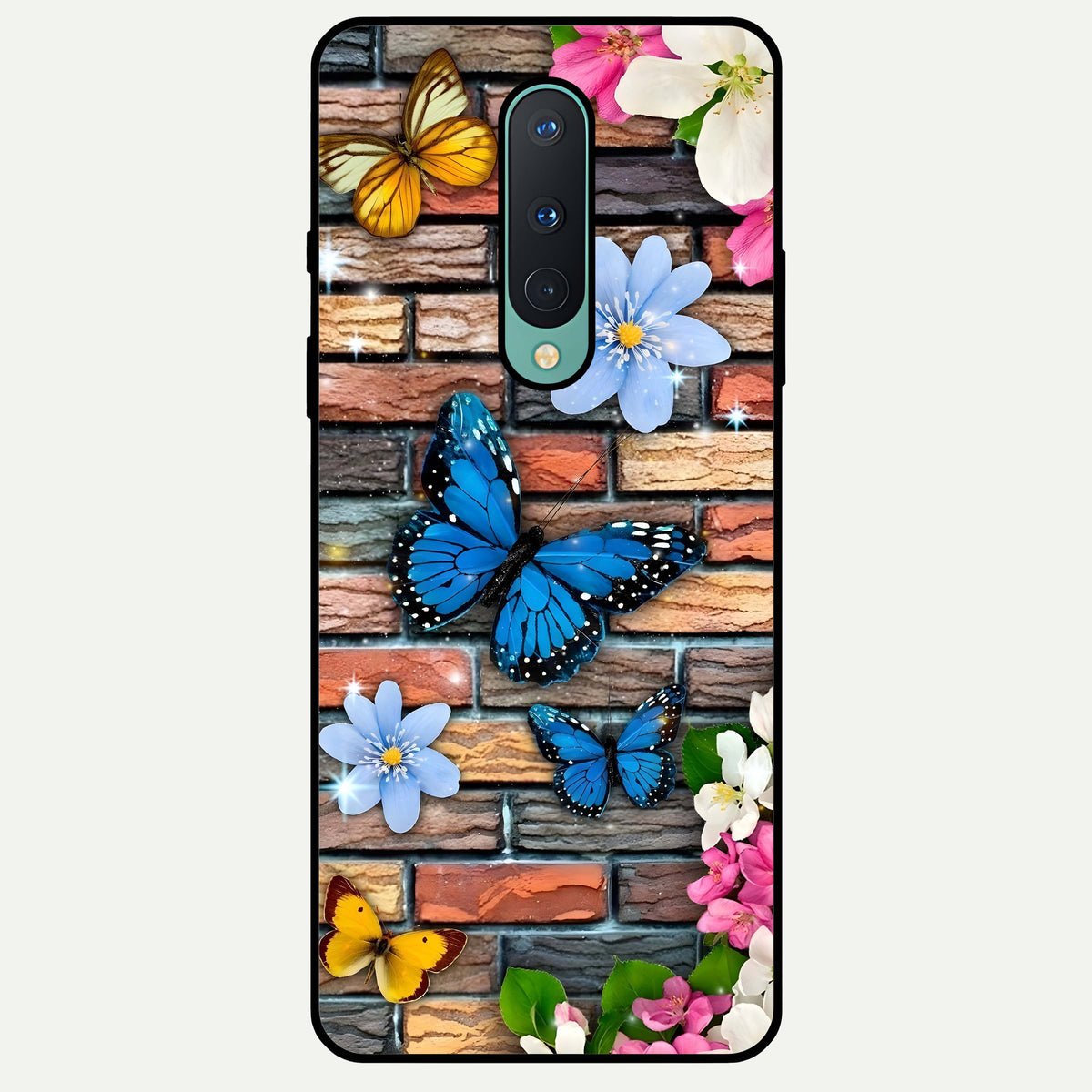  Brick Bloom Flight Glass Case For OnePlus 8 back cover – full design glossy printed glass finish