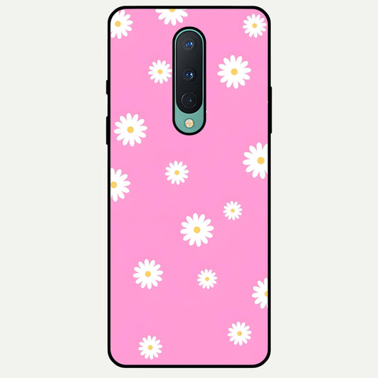  Bubblegum Daisy Pop Glass Case For OnePlus 8 back cover – full design glossy printed glass finish