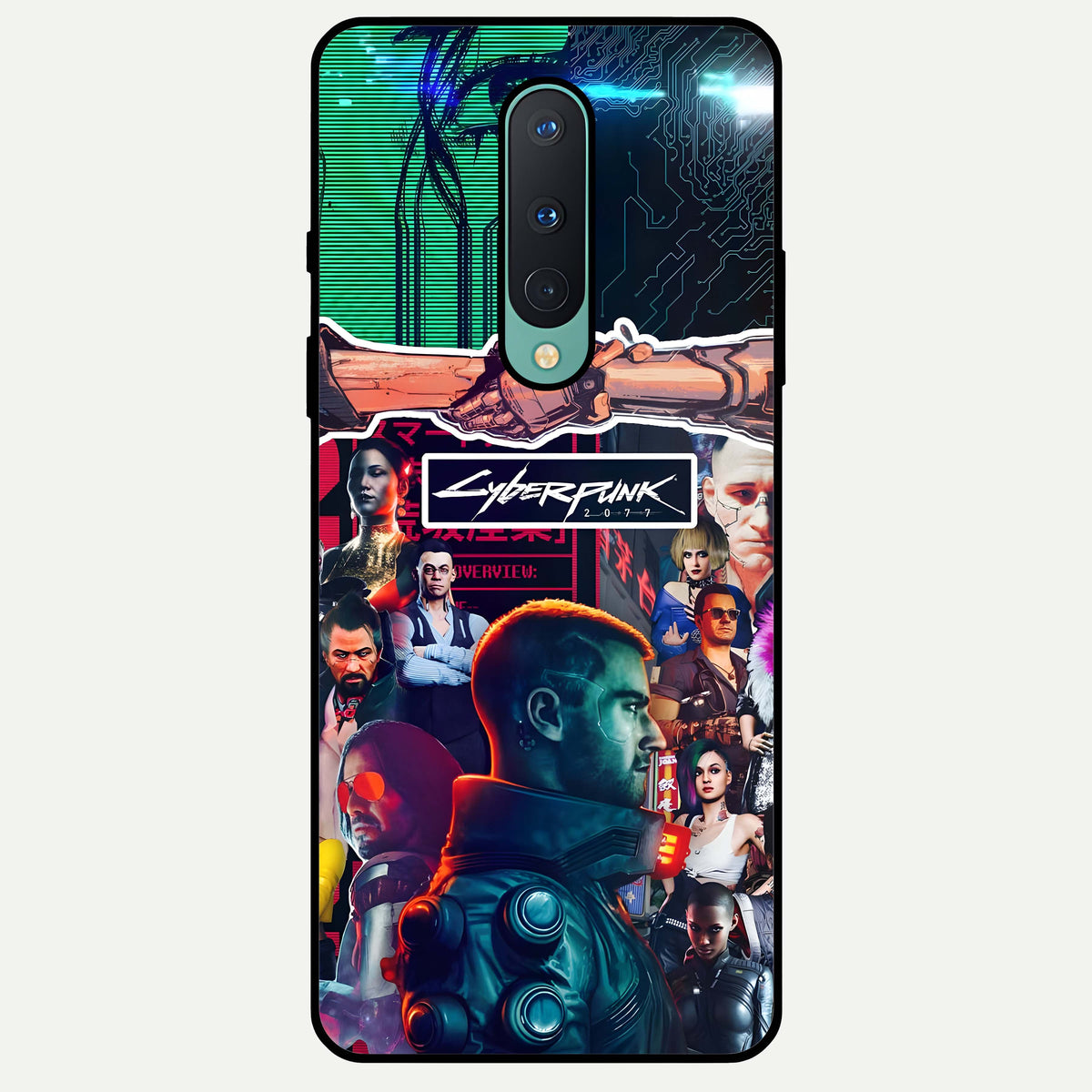  CYBERPUNK Legacy Glass Case For OnePlus 8 back cover – full design glossy printed glass finish